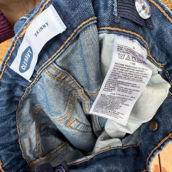 Old Navy Boys 14 Skinny Adjustable Waist Denim Casual Jeans - Picture 2 of 13